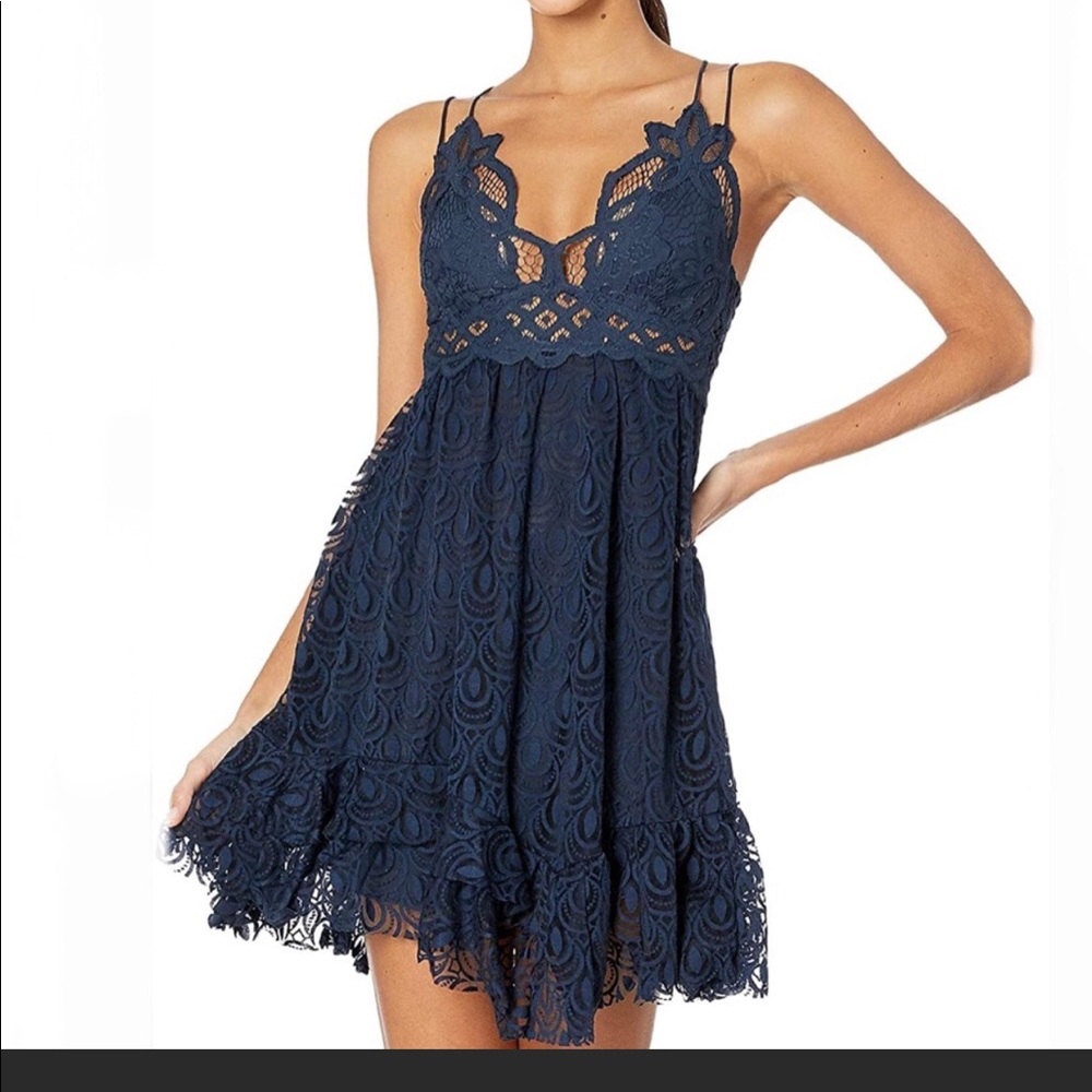 Free People Adella Burnout Slip Navy XS